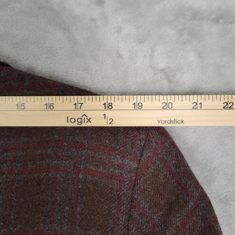 Jos A Bank 1905 Men's Blazer 42R Brown Red Plaid Wool Slim Fit Sport Coat Jacket